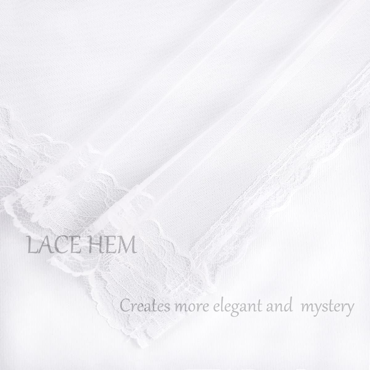 White Grommet Curtains with Sheer 2 Panels