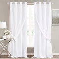 White Grommet Curtains with Sheer 2 Panels