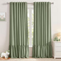 Ruffle Double Layer Blackout Curtains 2 Panels