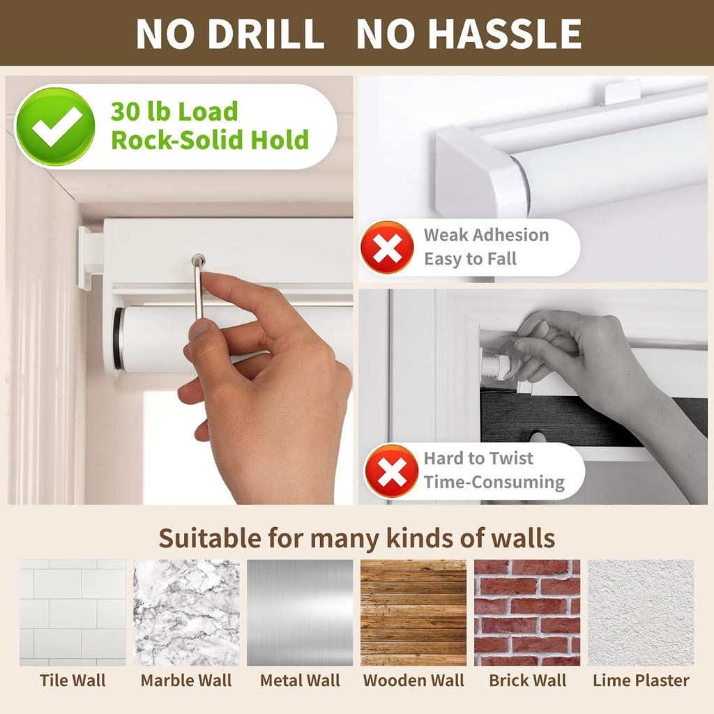 No Drill Cordless Blackout Roller Shades