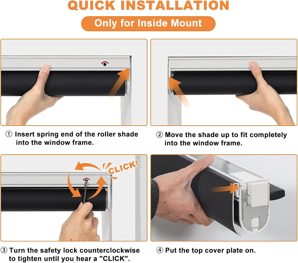 No Drill Cordless Blackout Roller Shades