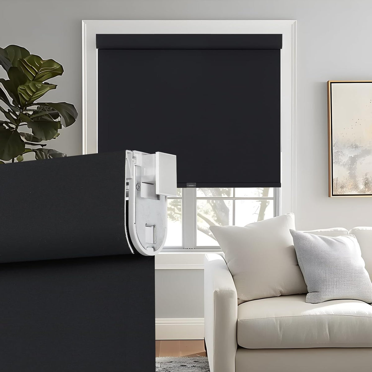 No Drill Cordless Blackout Roller Shades