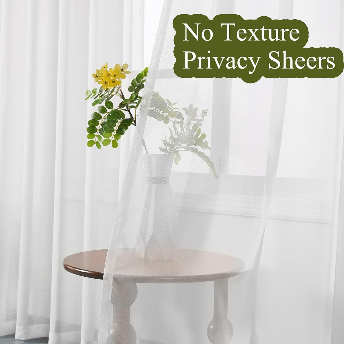 White Pinch Pleated Floor to Ceiling Sheer Curtains