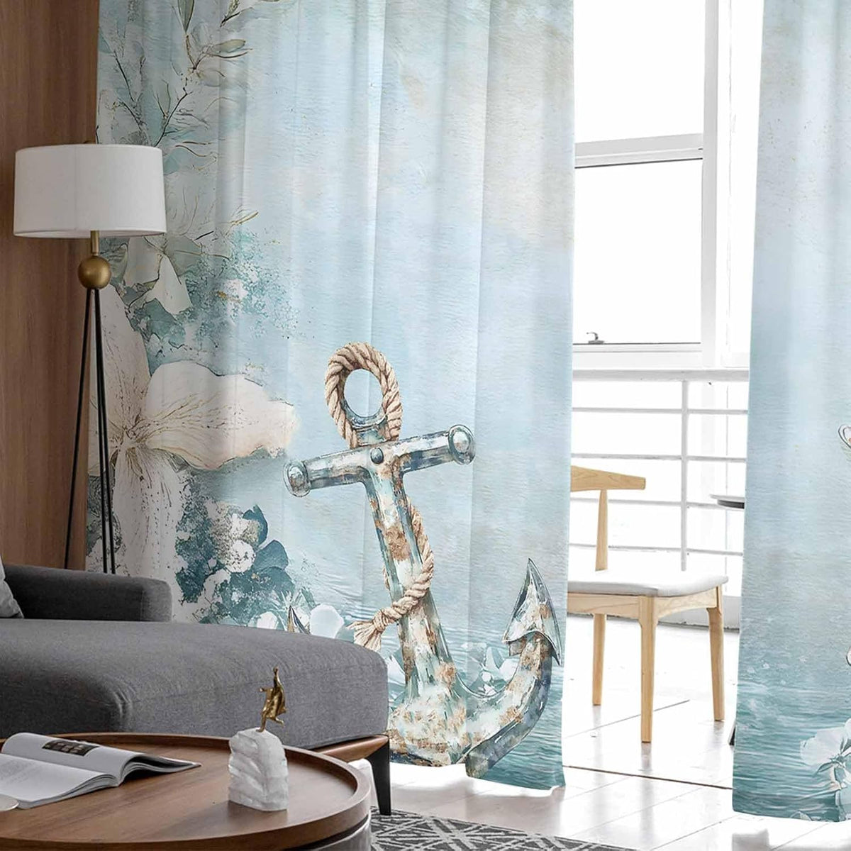 Nautical Sheer Curtains 2 Panels