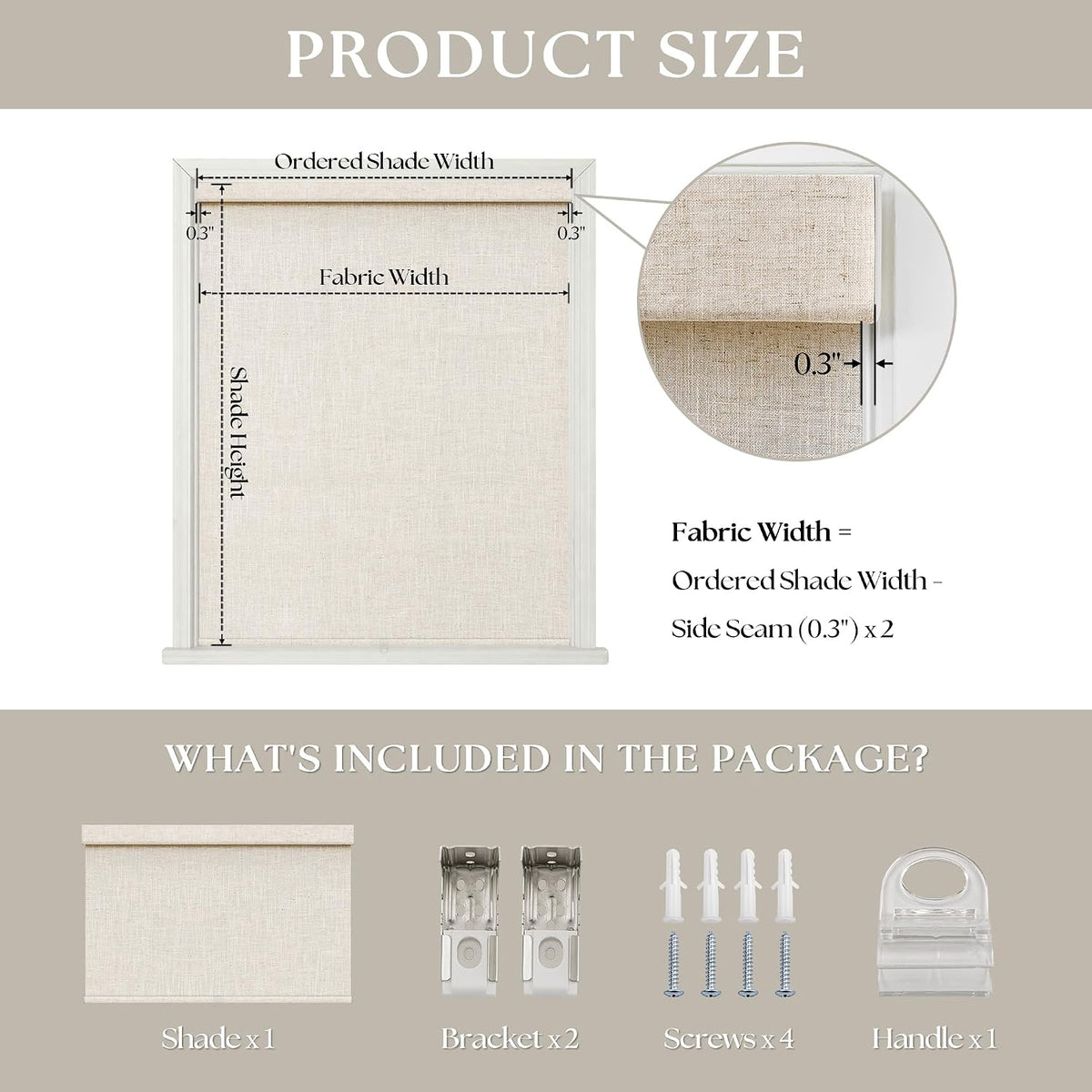Natural Linen Cordless Light Filtering Shades
