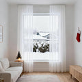 White Pinch Pleated Floor to Ceiling Sheer Curtains