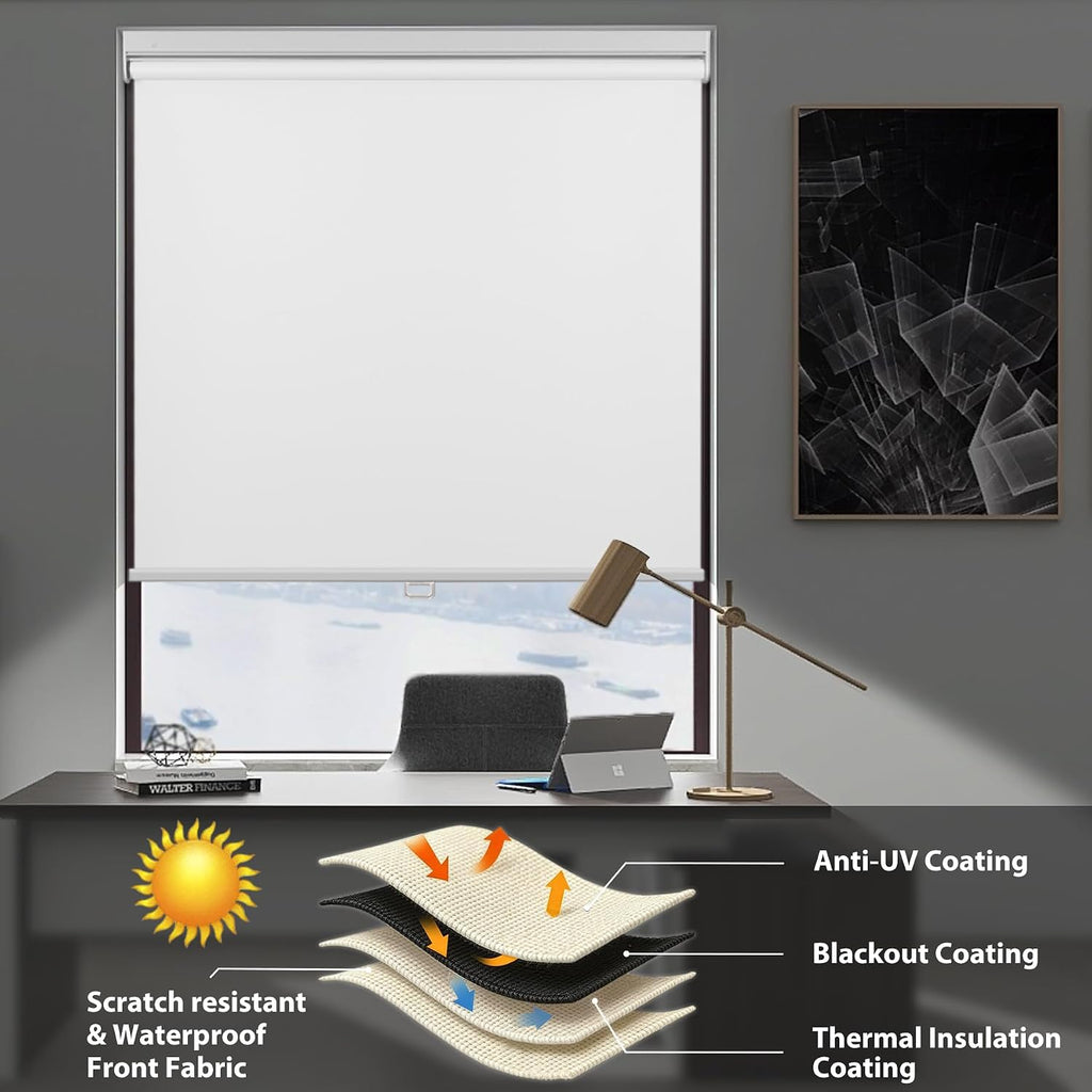 No Drill Cordless Blackout Roller Shades