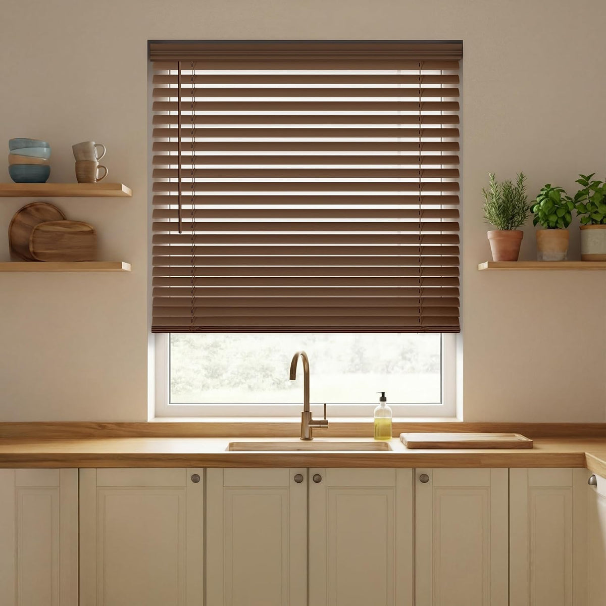 2" Cordless Faux Wood Blinds