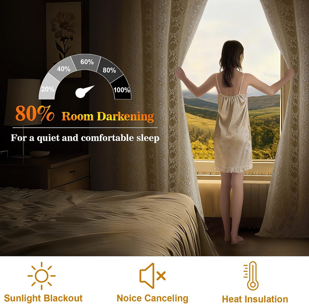 Double Layer Grommet Blackout Curtains 2 Panels