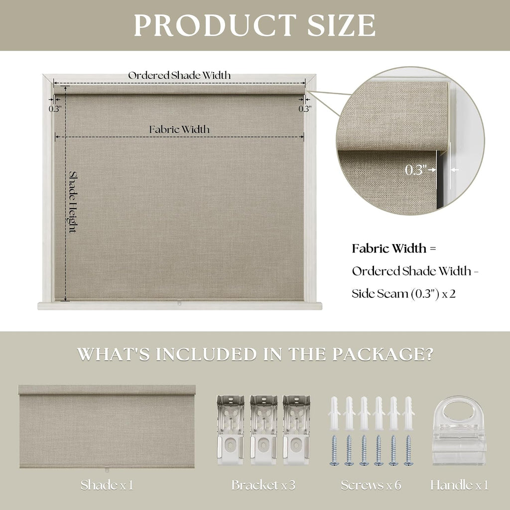 Extra Wide Cordless Blackout Roller Shades