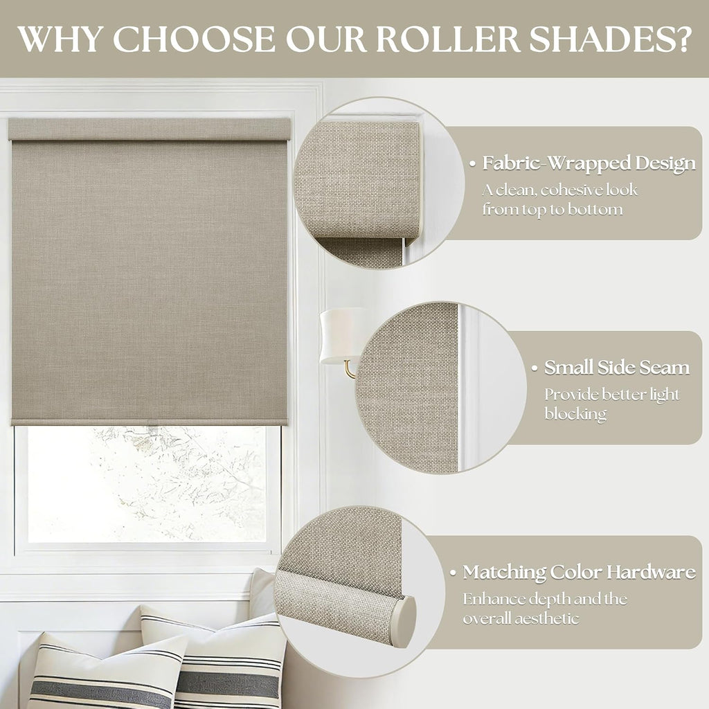 Extra Wide Cordless Blackout Roller Shades