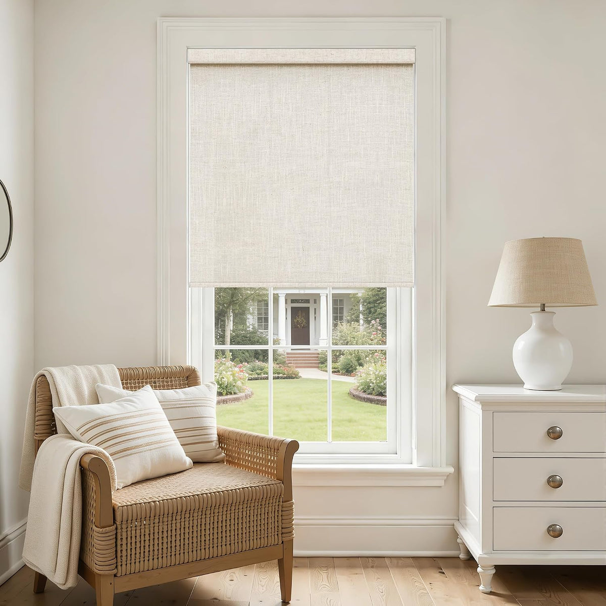 Natural Linen Cordless Light Filtering Shades