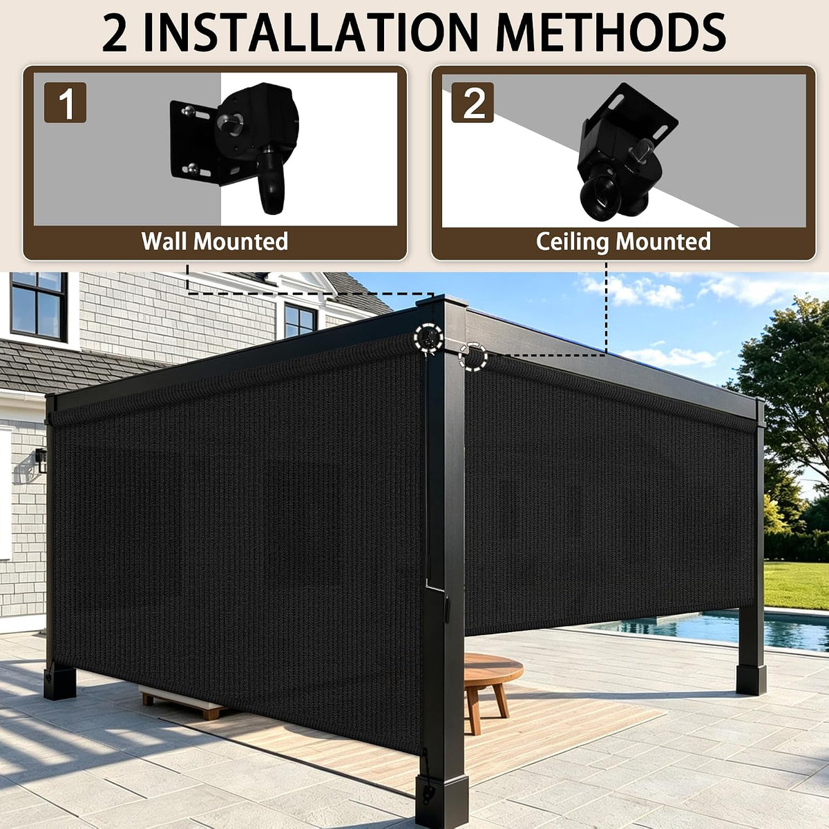 Outdoor Cordless Patio Roller Shades