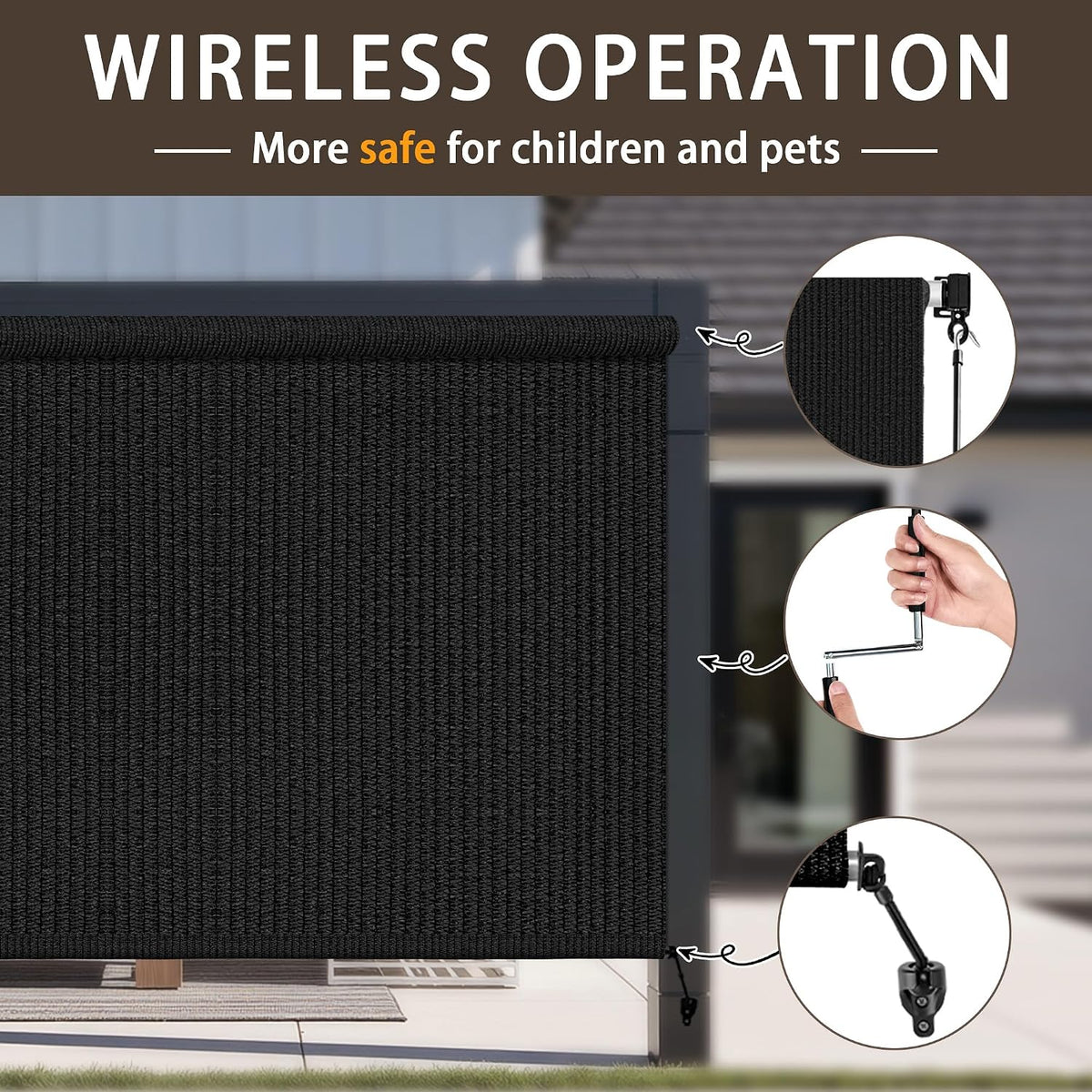 Outdoor Cordless Patio Roller Shades