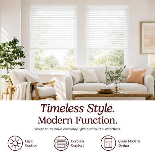 2" Cordless Faux Wood Blinds