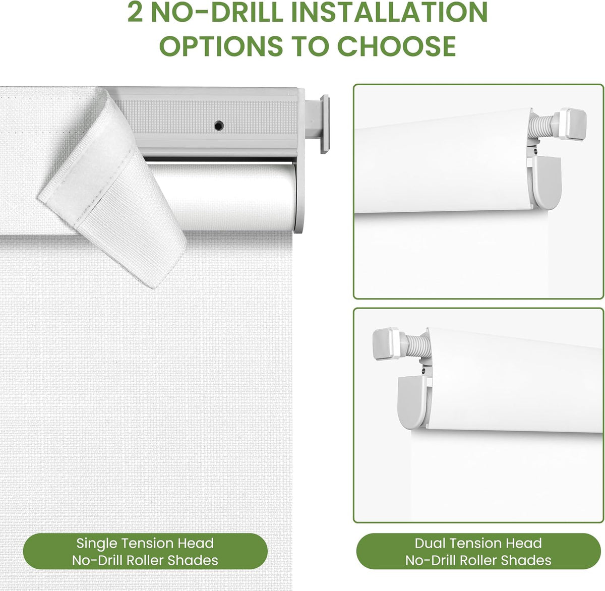 No Drill Blackout Roller Shades
