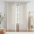 Linen Pinch Pleated Semi Sheer Curtains 2 Panels