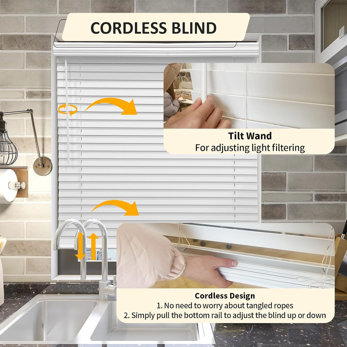2" Faux Wood Horizontal Blinds