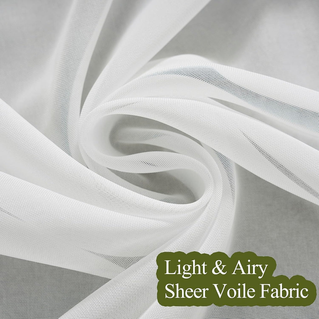 White Pinch Pleated Floor to Ceiling Sheer Curtains