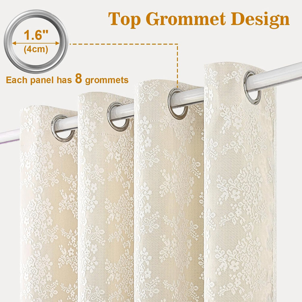 Double Layer Grommet Blackout Curtains 2 Panels