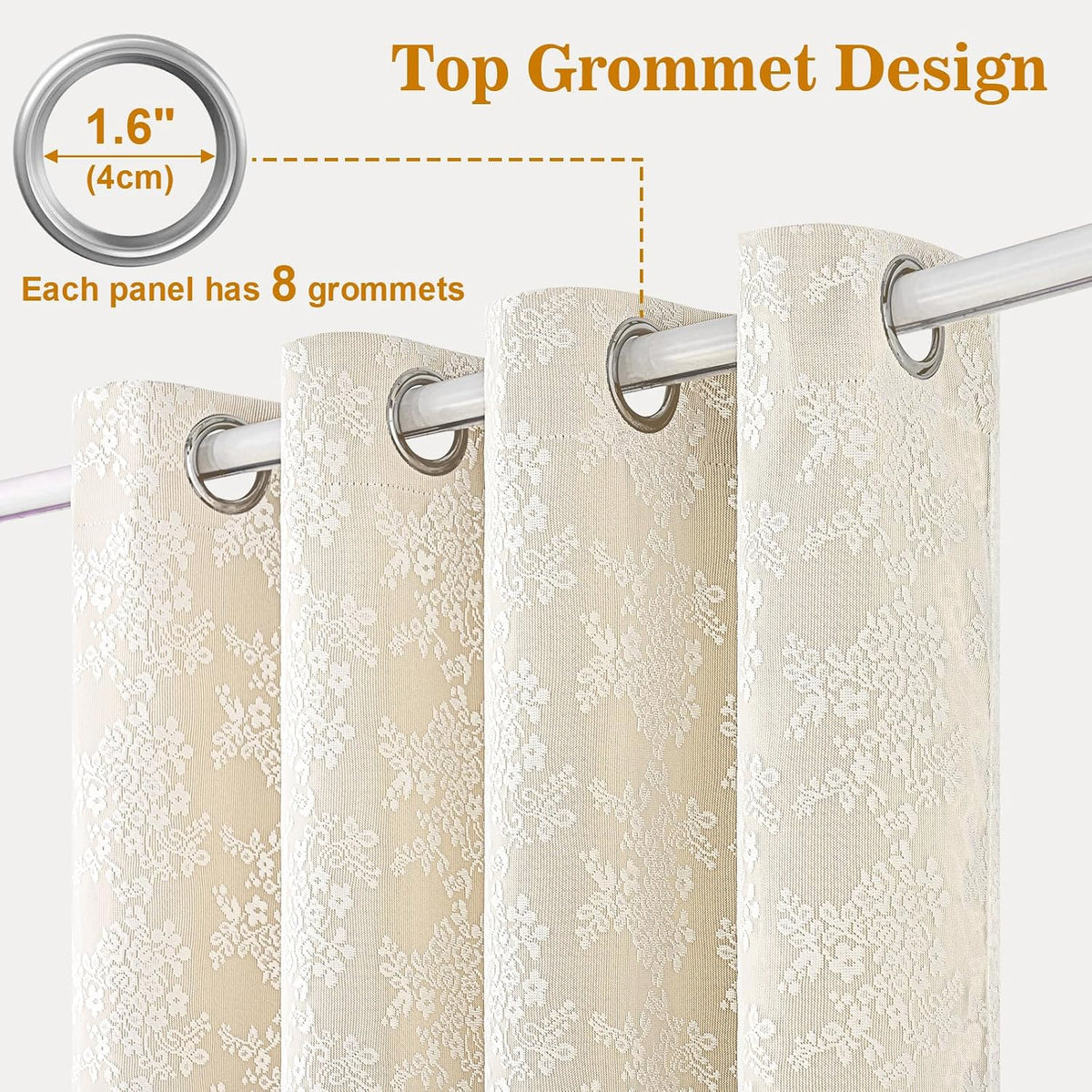 Double Layer Grommet Blackout Curtains 2 Panels