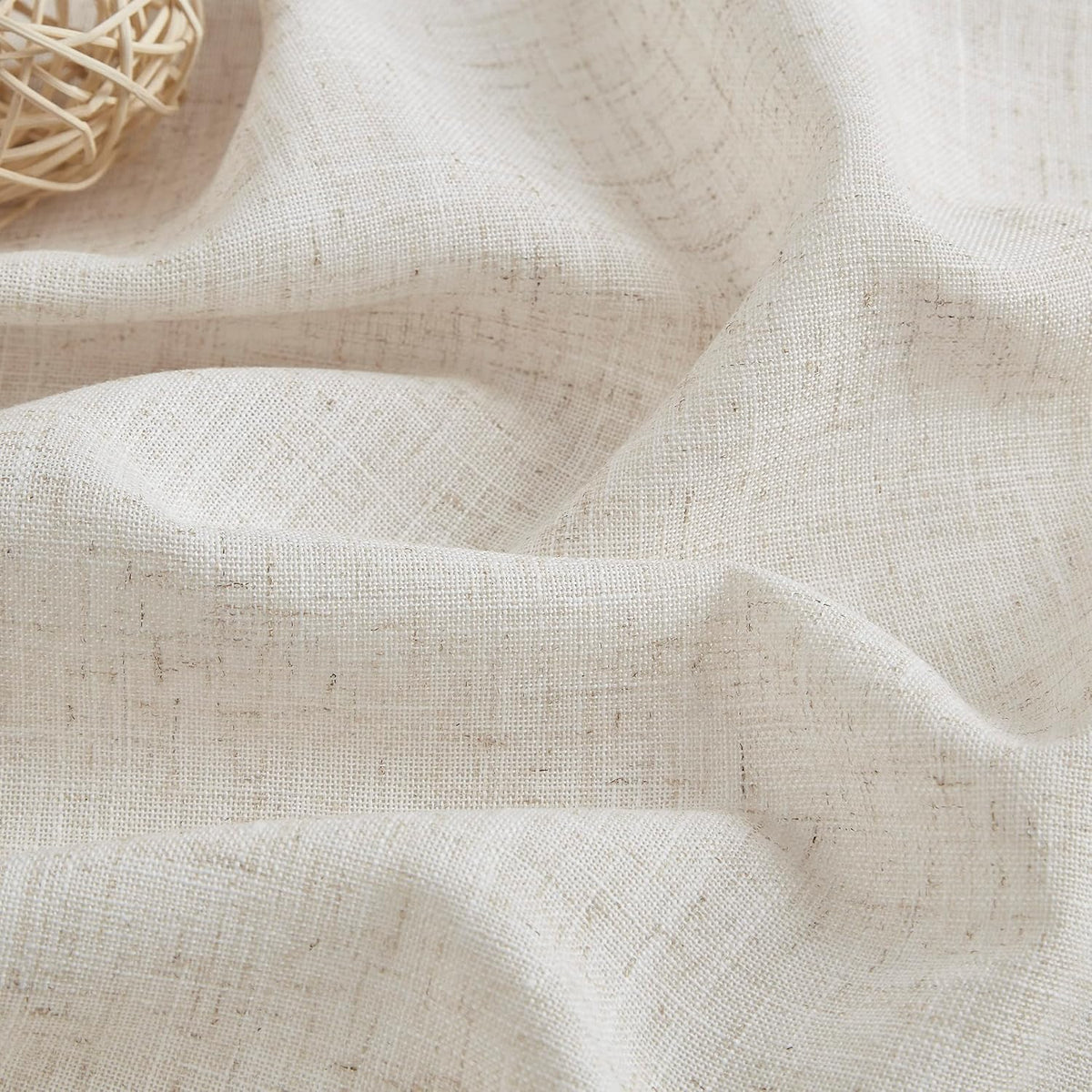 Linen Pinch Pleated Semi Sheer Curtains 2 Panels