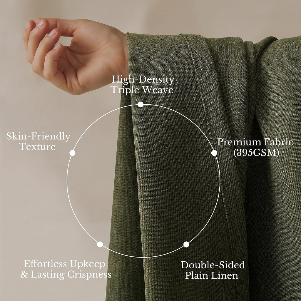 Pinch Pleated Linen Curtains with Hooks