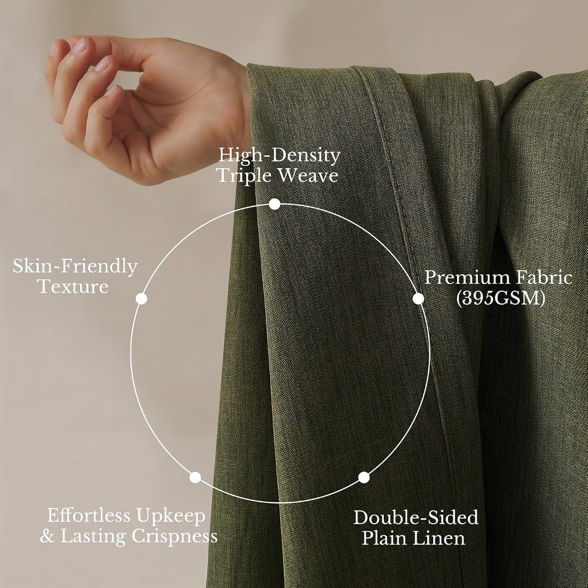 Pinch Pleated Linen Curtains with Hooks