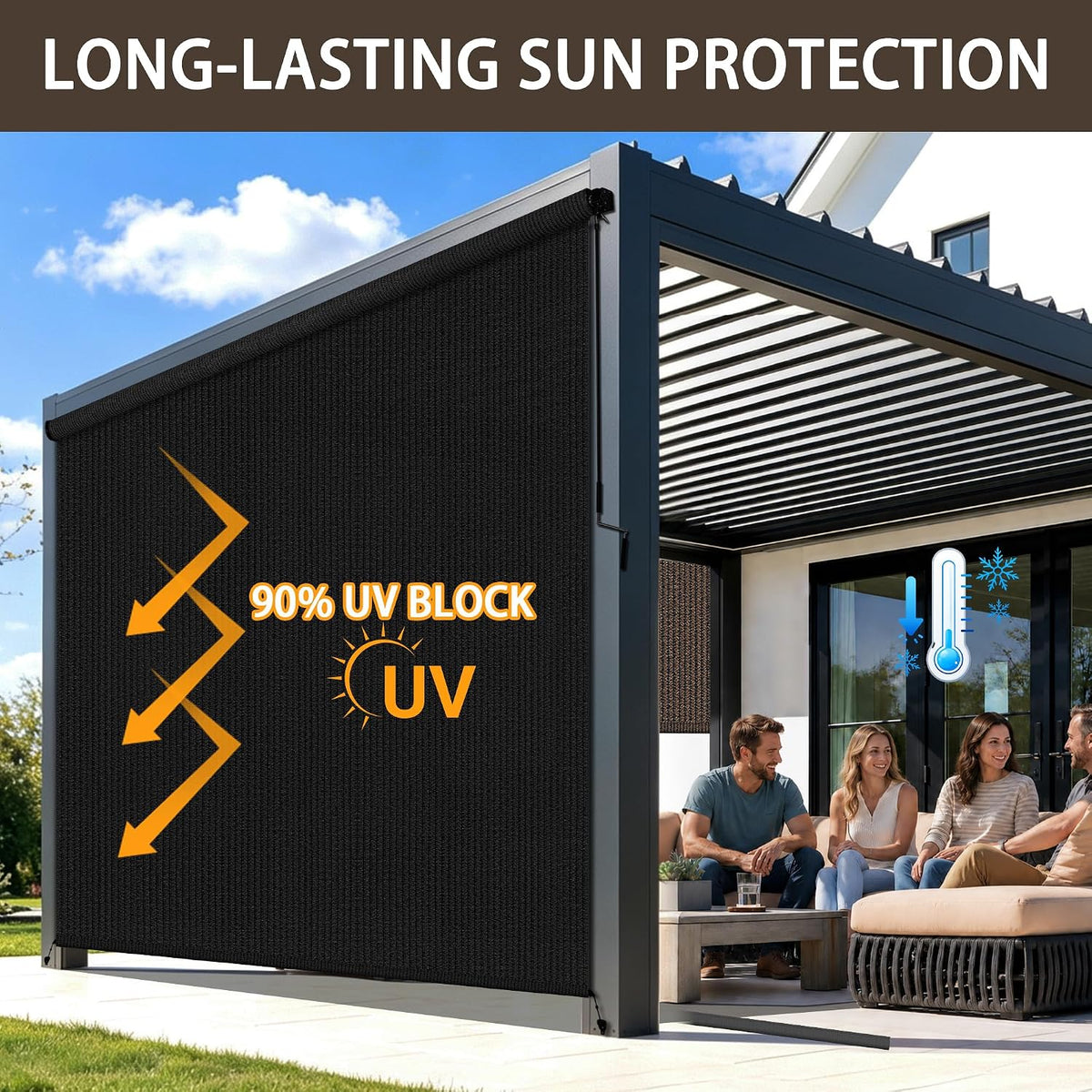 Outdoor Cordless Patio Roller Shades