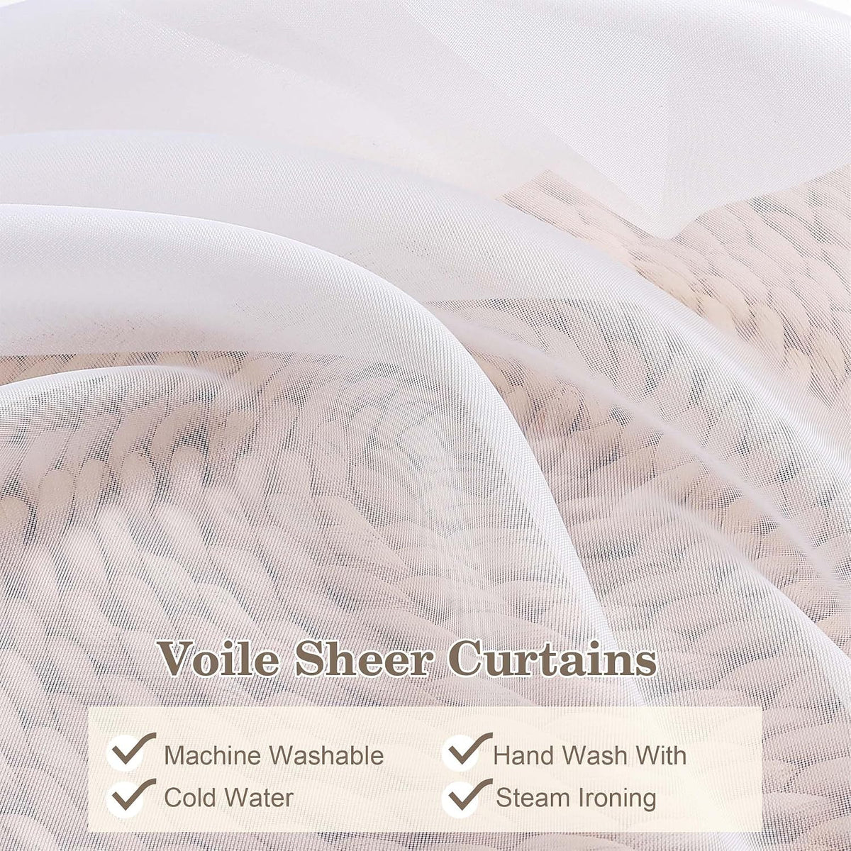 White Pinch Pleated Sheer Curtains 2 Panels