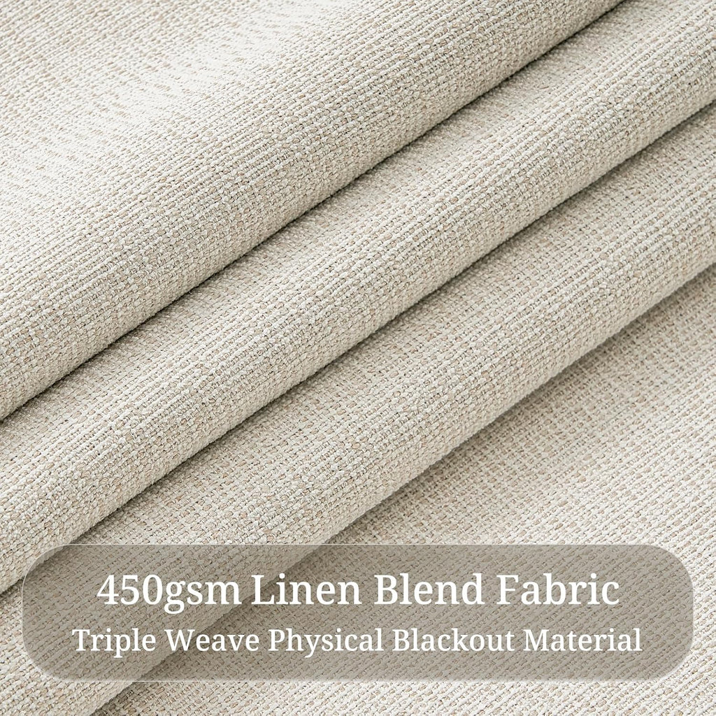 Viral Pinch Pleated Linen Blackout Curtains 2 Panels