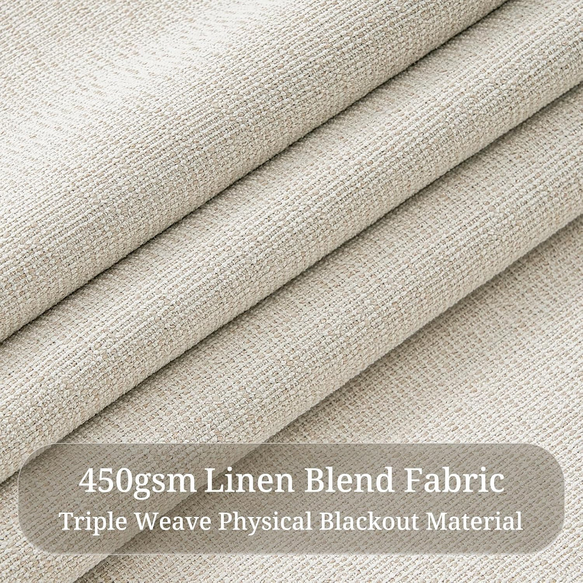 Viral Pinch Pleated Linen Blackout Curtains 2 Panels